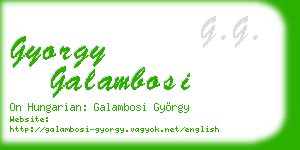 gyorgy galambosi business card